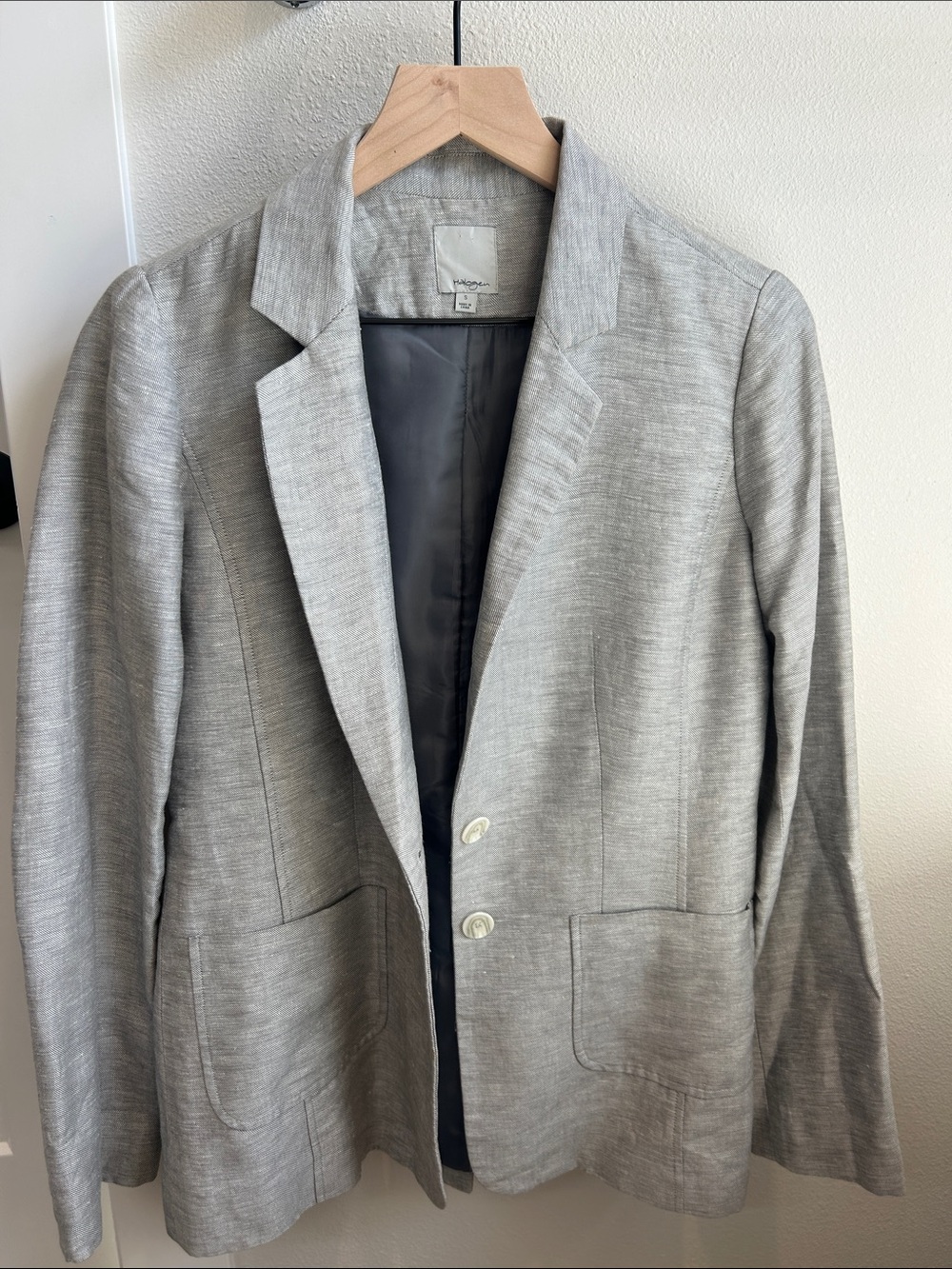 Halogen Light Gray Women’s Single-Breasted Blazer